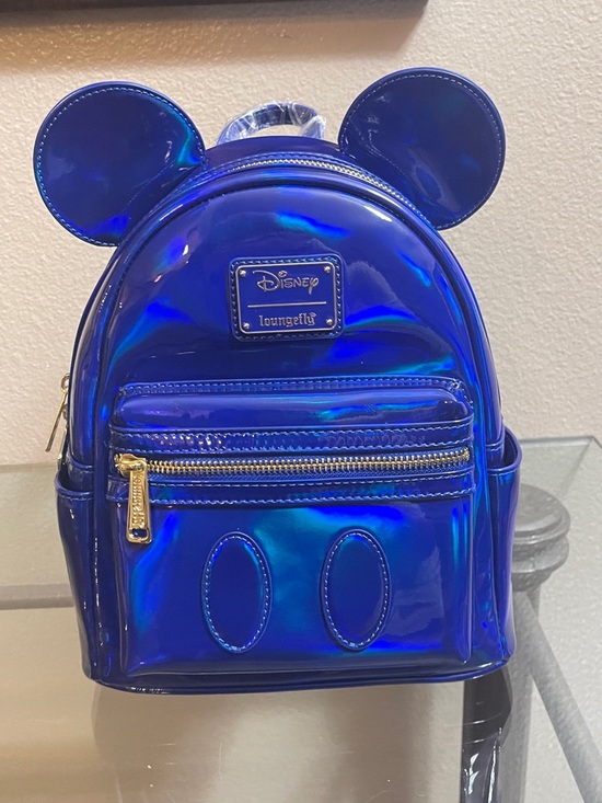 Loungefly Handbags - Loungefly Disney Mickey Mouse Iridescent Blue Mini Backpack